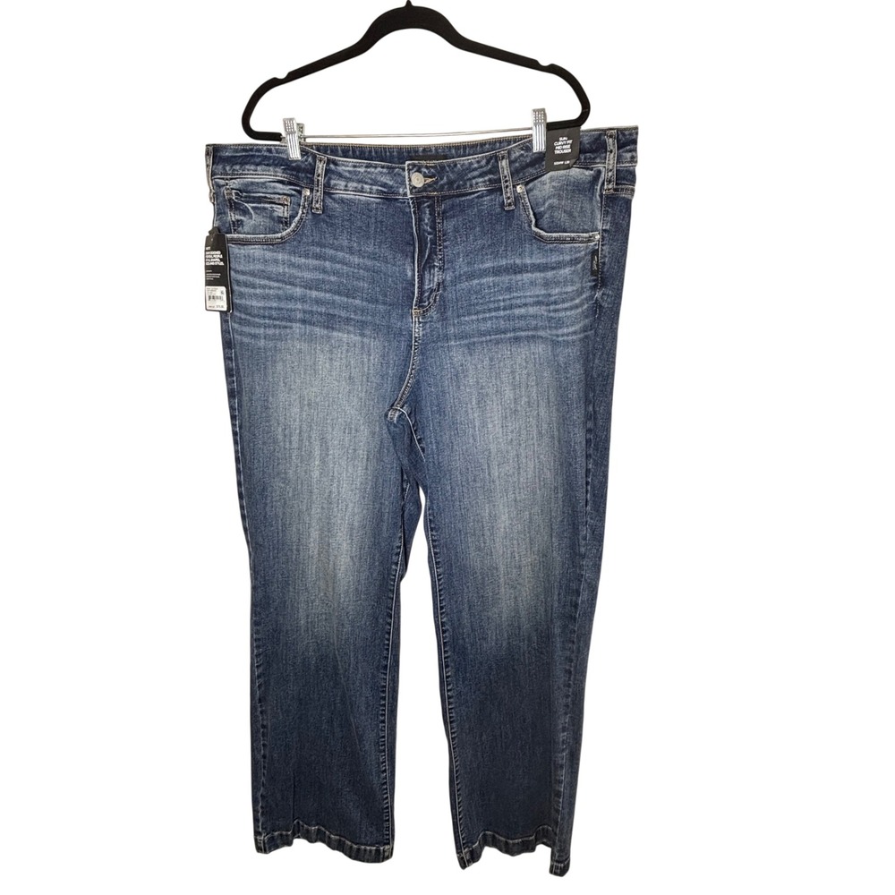 Silver Jeans Co Suki Curvy Fit Mid Rise Trouser Denim 24W Cowgirl Country Sheek